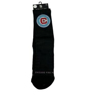 Strideline Chicago Fire FC MLS Premium Full Sub Chrome Crew Socks Black M/L NEW